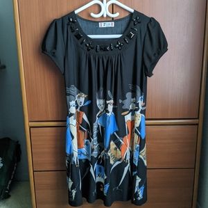 Korean silk fashion dress